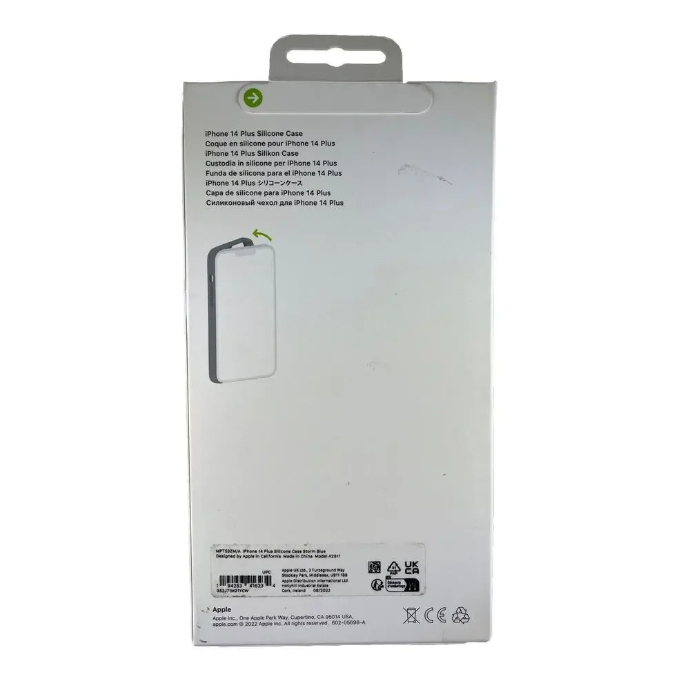 Apple iPhone 14 Plus Silicone Magsafe Case In Storm Blue-New-Genuine